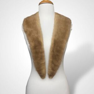 Light Brown Genuine Mink Fur Jacket Coat Collar Stole Wrap Scarf 45x4" Lined